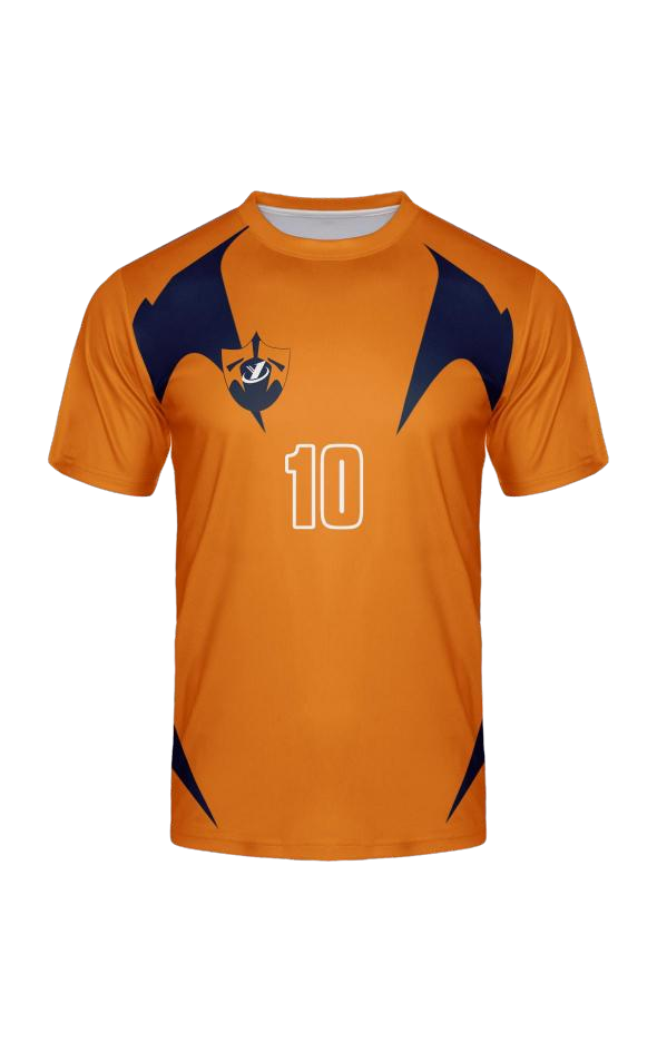 Maillot Football Personnalisé Orange & Rouge — Flocage Nom et Numéro Offert