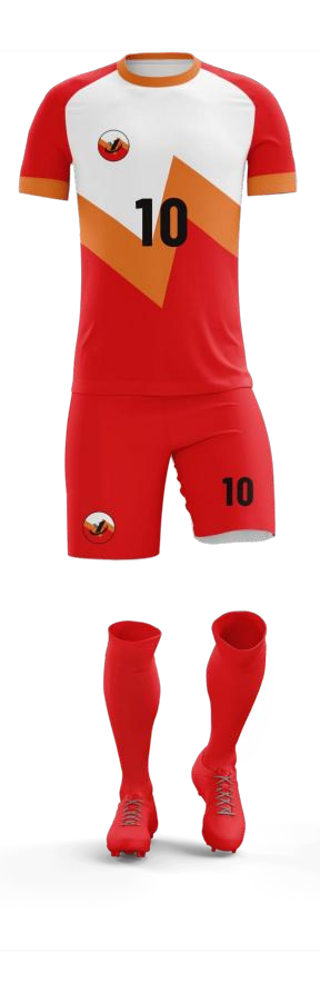 Kit Football Personnalisé Rouge & Blanc — Flocage Nom et Numéro Offert