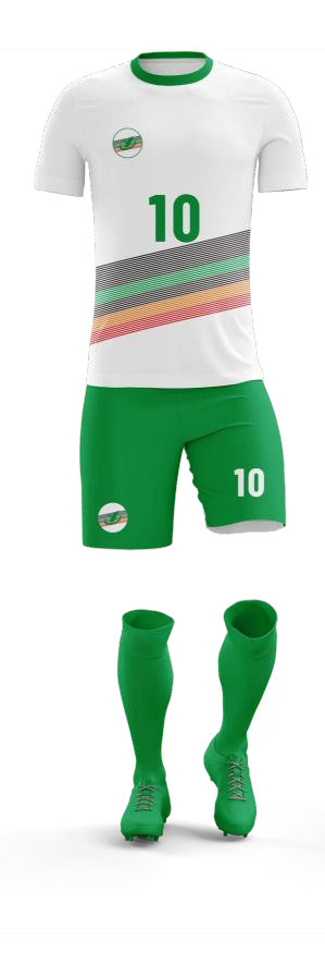 Kit Football Personnalisé Vert & Blanc — Flocage Nom et Numéro Offert