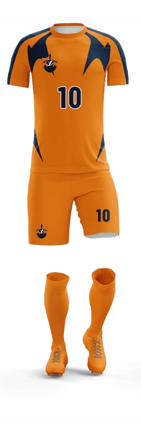 Kit Football Personnalisé Orange & Marron — Flocage Nom et Numéro Offert