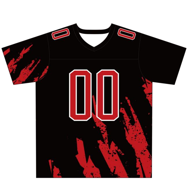 Maillot Football Américain Personnalisé Noir & Rouge — Flocage Nom et Numéro Offert