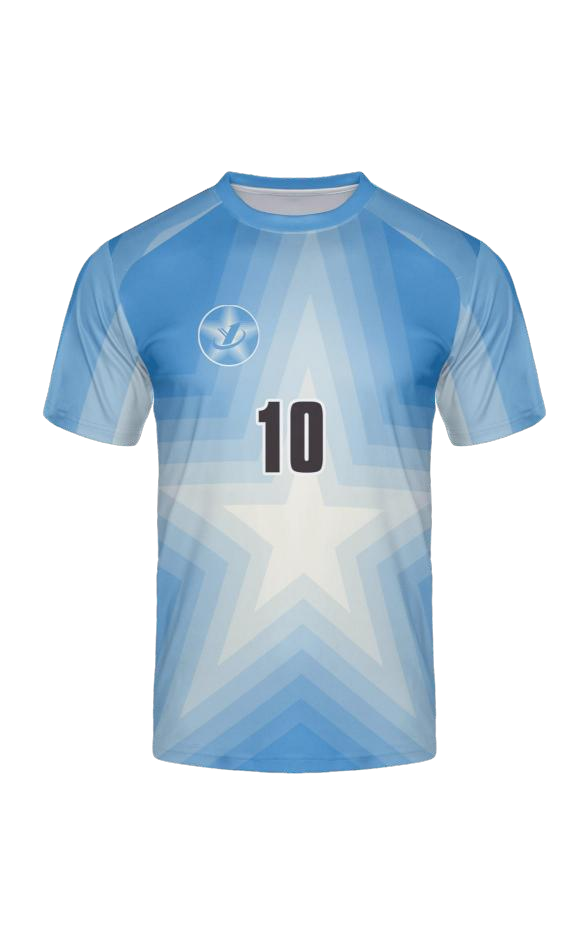 Maillot Football Personnalisé Bleu Ciel & Blanc — Flocage Nom et Numéro Offert
